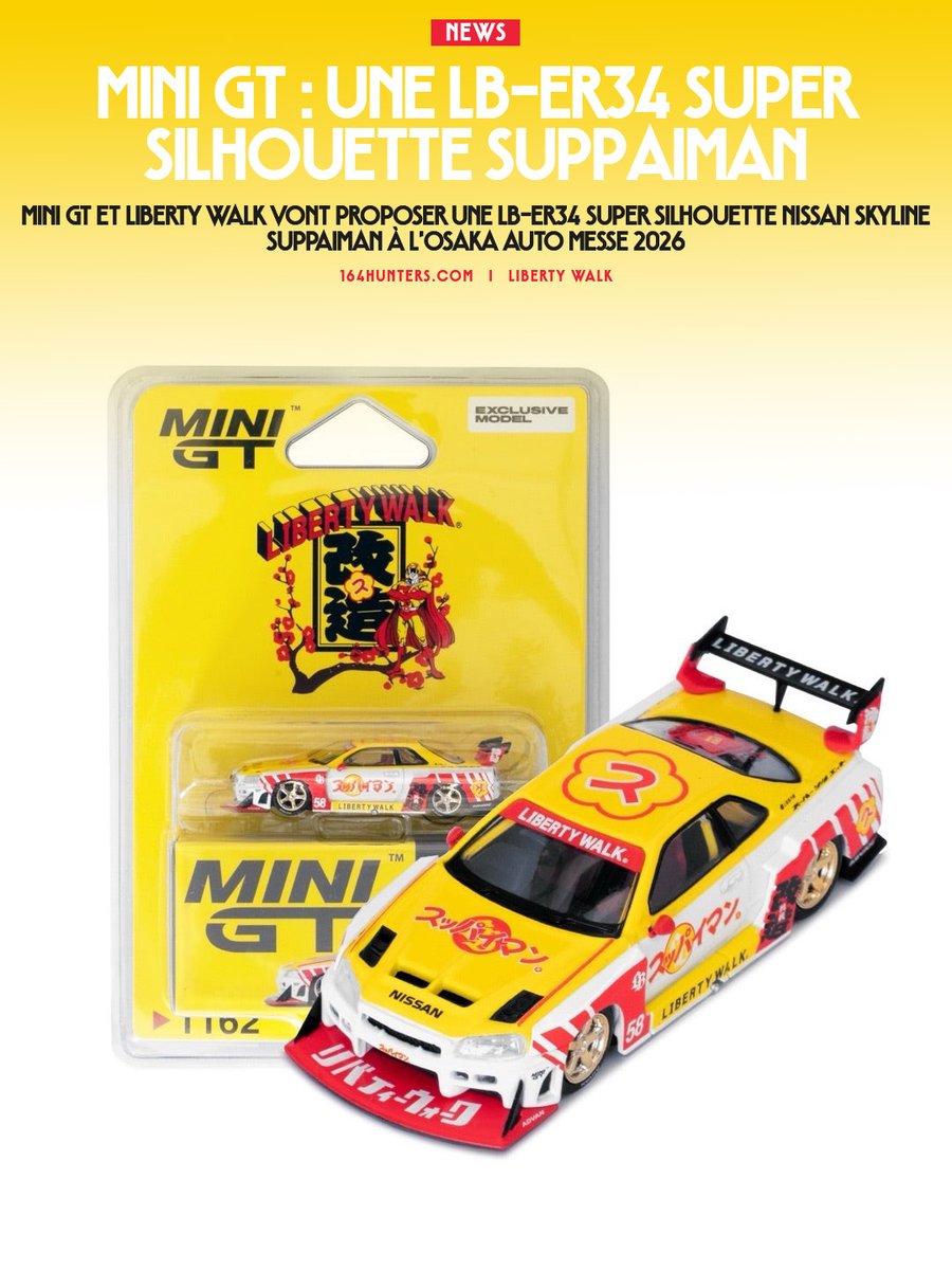 🇫🇷 Mini GT: Une LB-ER34 Super Silhouette Nissan Skyline