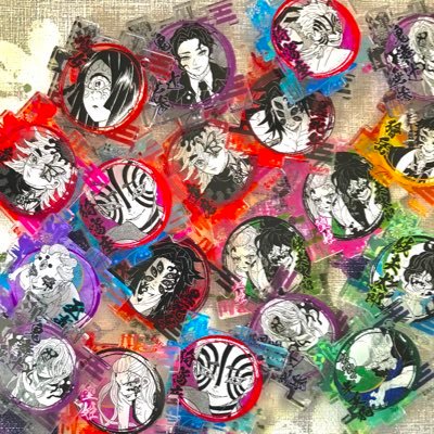 交換】鬼滅の刃 無限城編 お楽しみくじ 缶バッジ Wチャンス B2原画