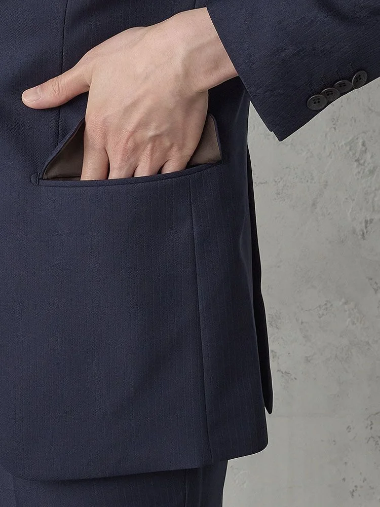 上下洗える】2釦スーツ【クラシコ】ストライプ ネイビー | P.S.FA公式通販