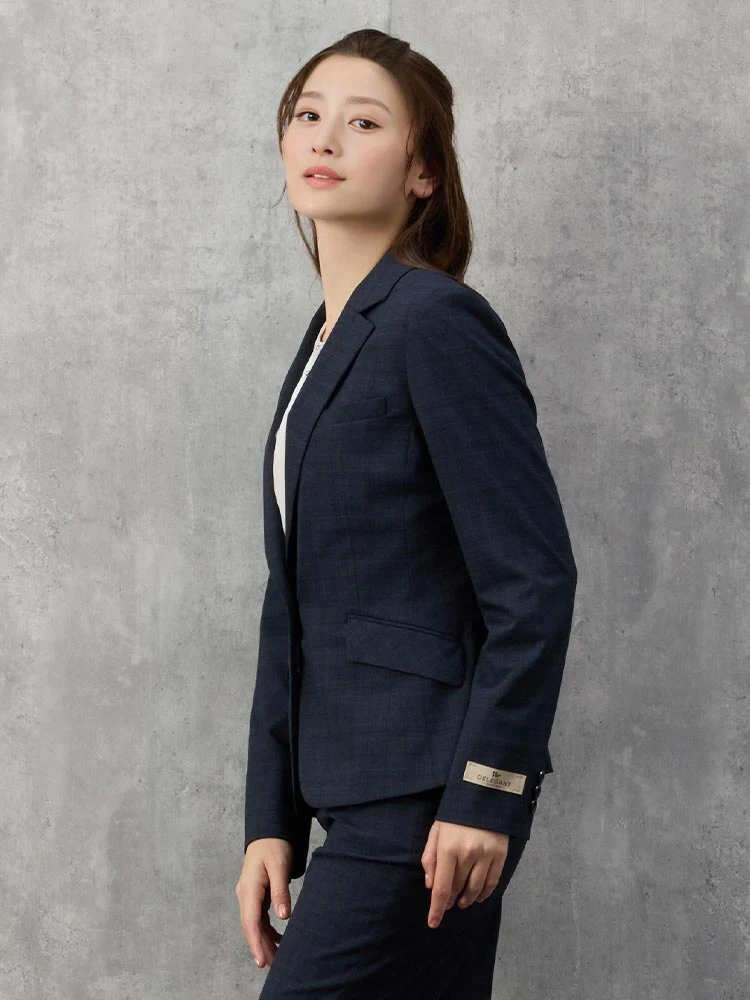 M．グレー デレガントスーツ ジャケット 先染めチェック グレー