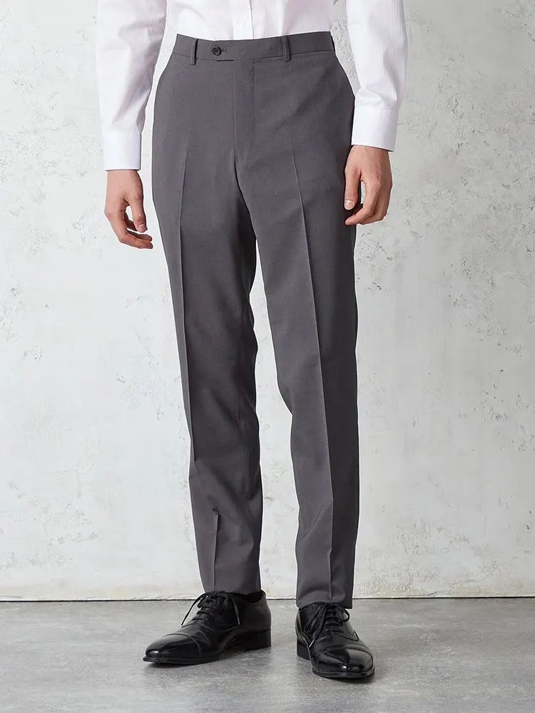 C．グレー グッドビズ ノータックスラックス 無地 ライトグレー