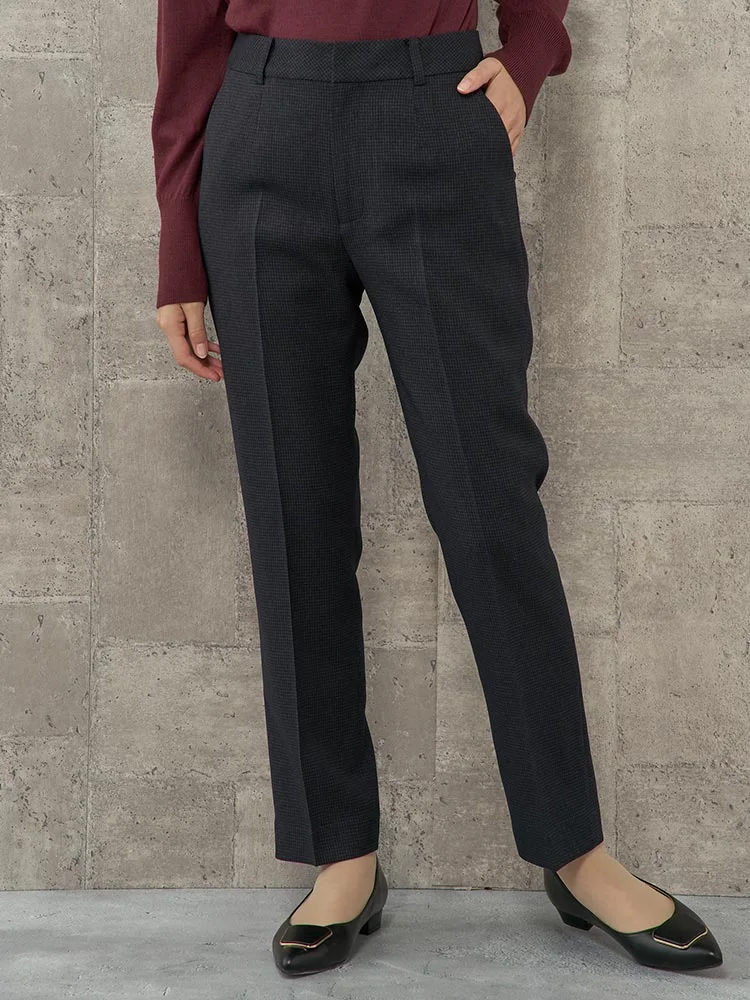 M．グレー 【WEB限定】千鳥格子 メランジ調スーツ テーパードパンツ