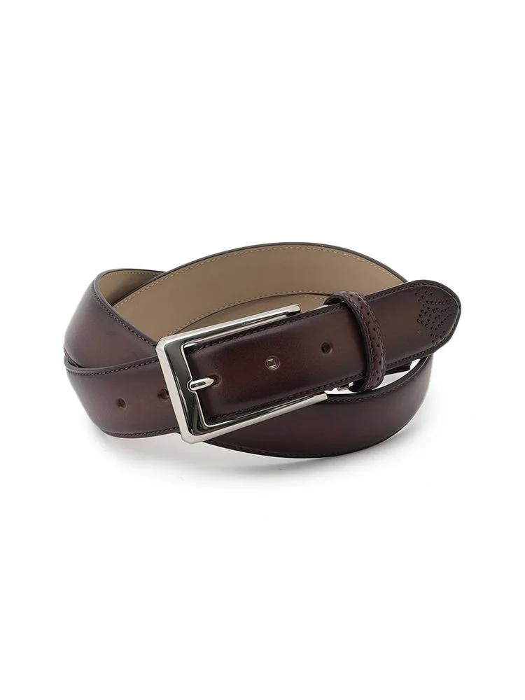 ベージュ カーブメダリオンベルト ブラック/ブラウン/ダークブラウン