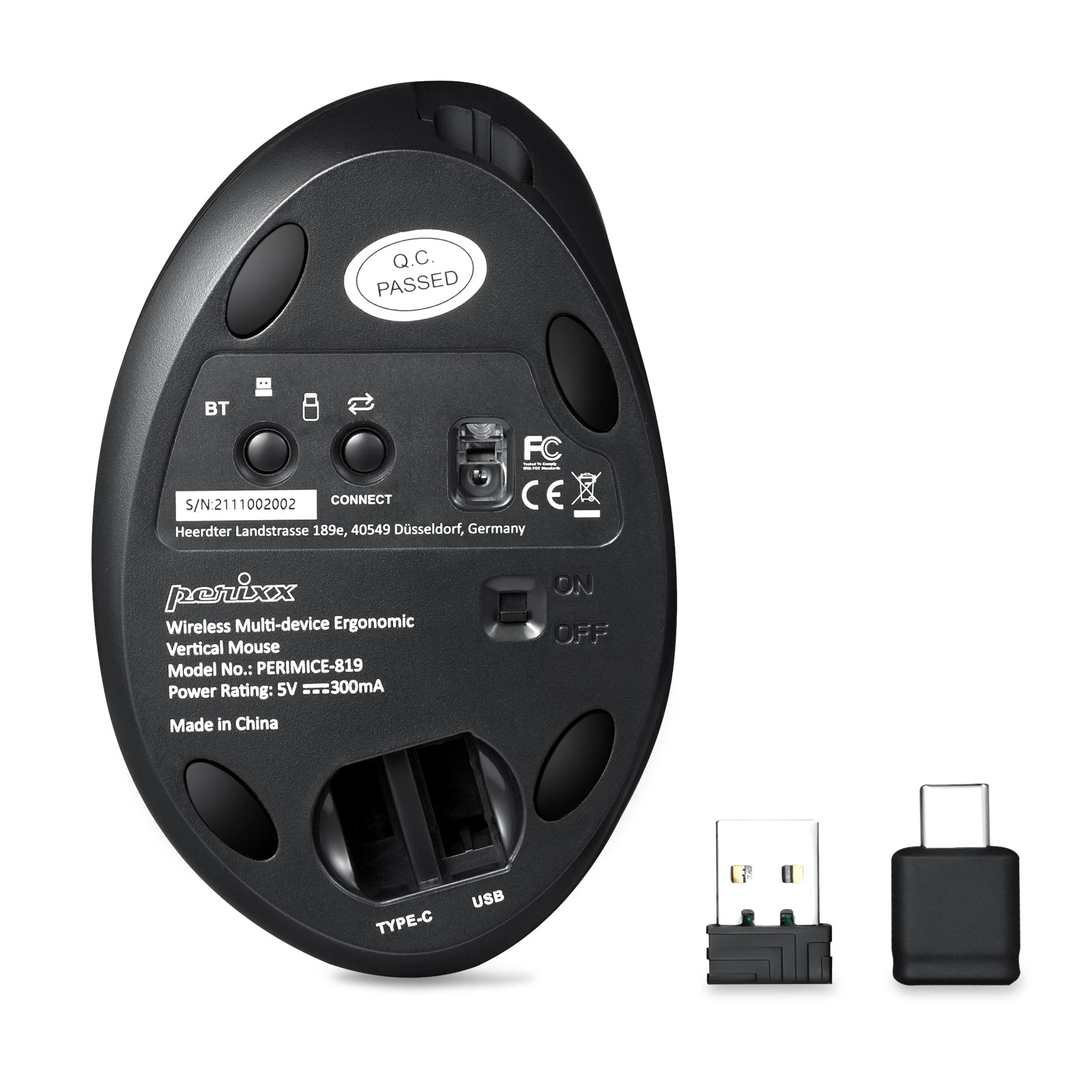 PERIMICE-819 エルゴノミクスマウス マルチデバイス Bluetooth