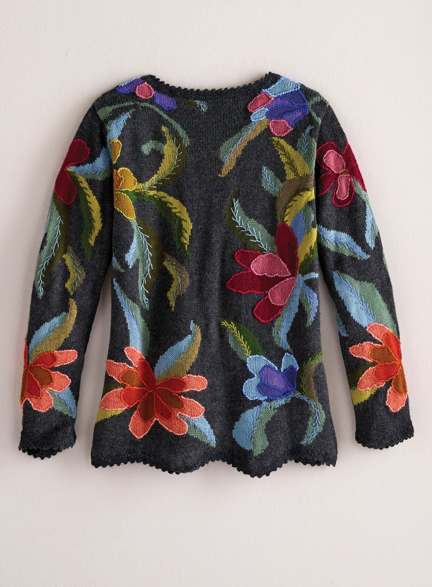 Andean Floral Hand-Knit Cardigan | Petalura