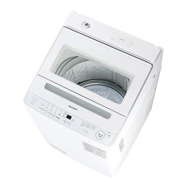 アウトレット】SHARP ES-GV7K-W ホワイト系 穴なし槽 [全自動洗濯機