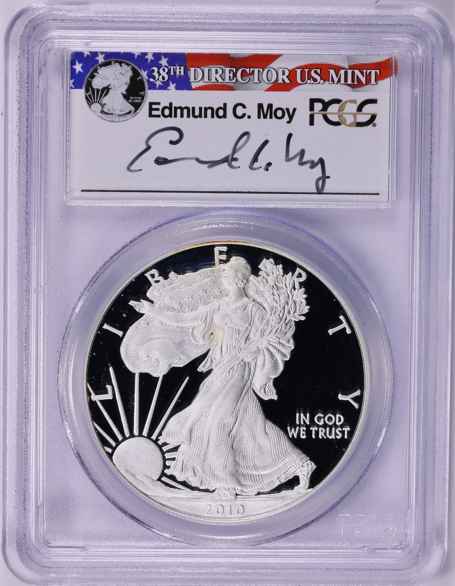 2010-W $1 Silver Eagle PCGS Proof-70 DCAM (Moy Signed Label) (Item