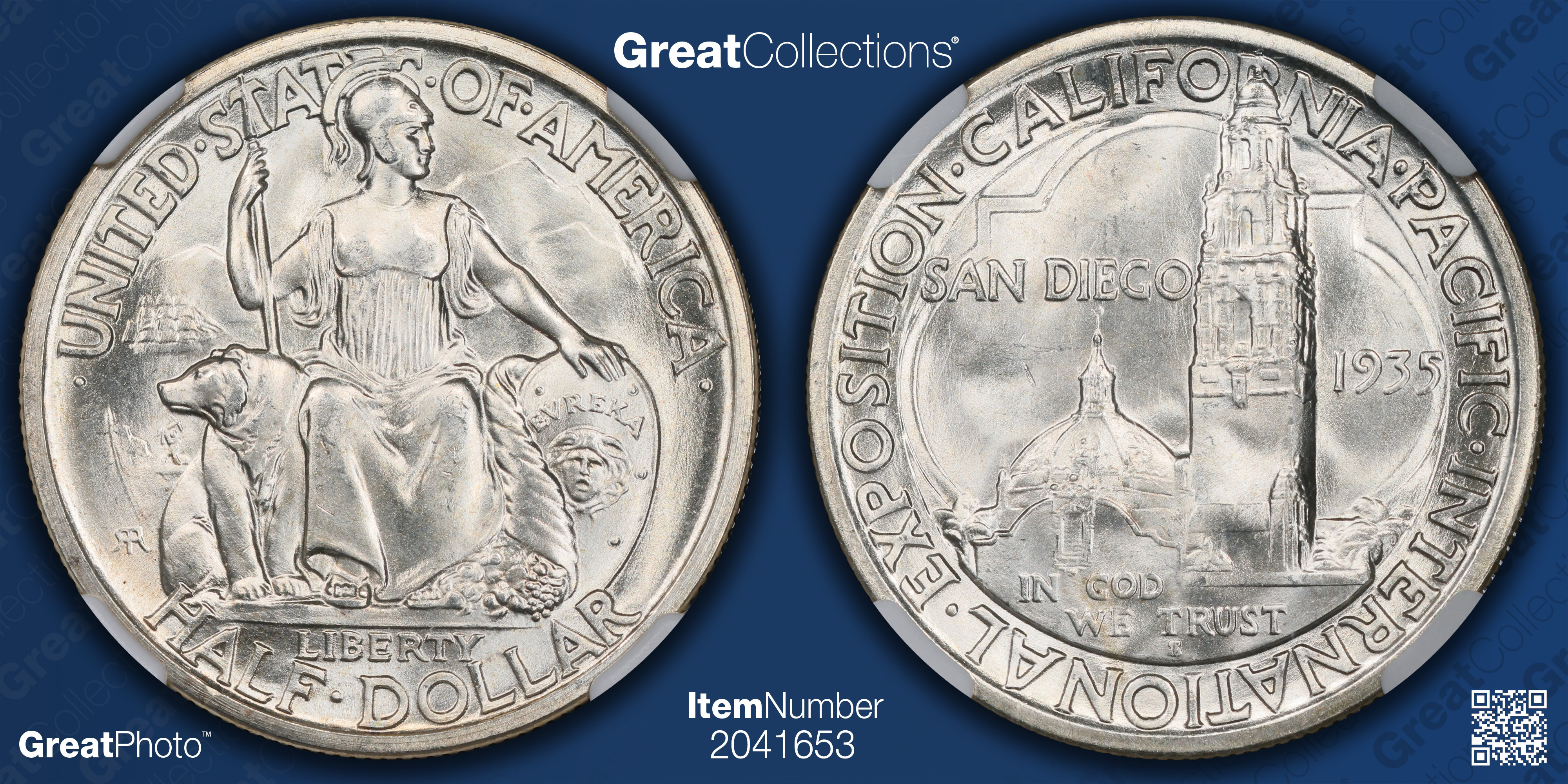 1935-S San Diego, California Pacific International Exposition Half