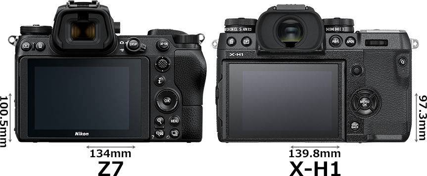 Z 7」と「FUJIFILM X-H1」の違い - フォトスク