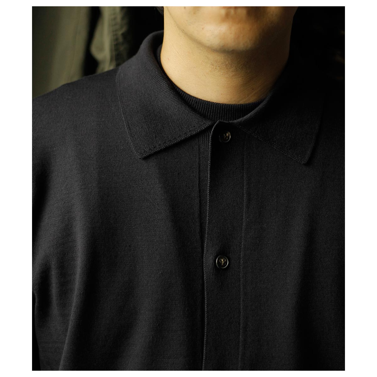 バトナー BATONER ベビーウール ポロカーディガン BABY WOOL POLO