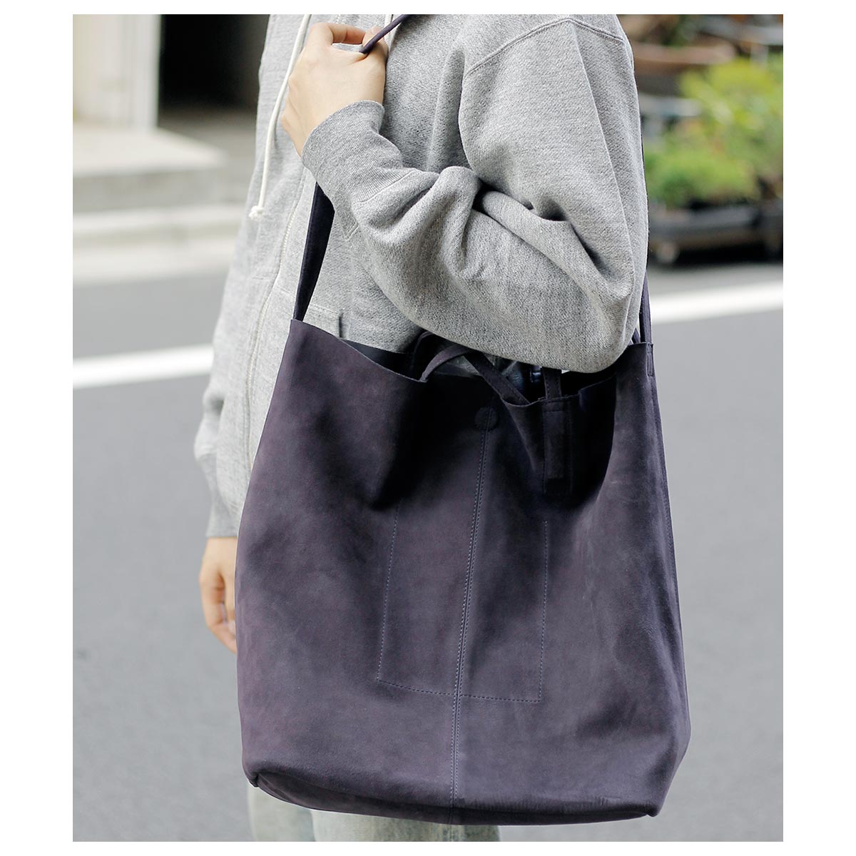 モルフェ Morphee ゴートレザー オイルド スウェード ラージ トート