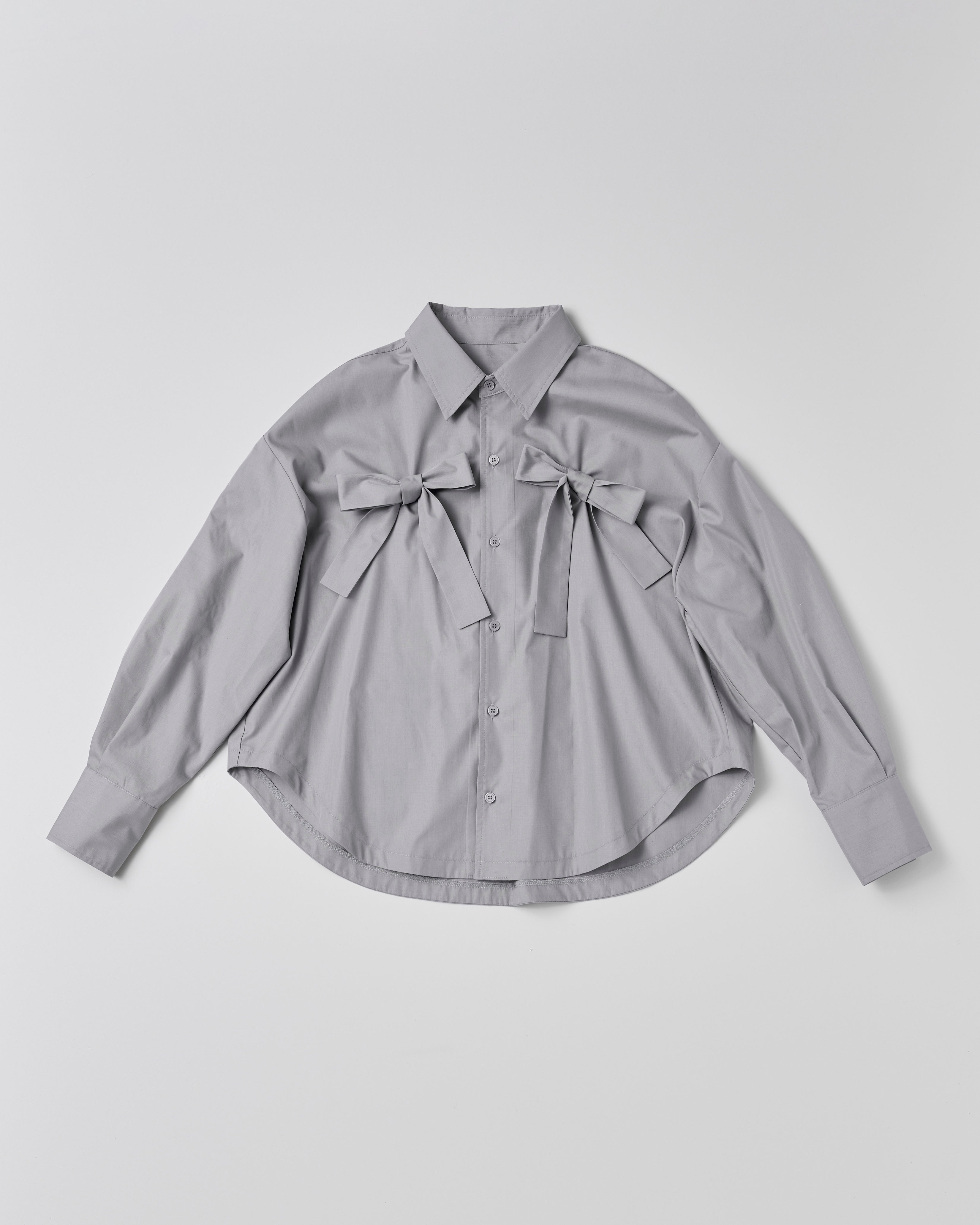 Double ribbon shirt (gray)