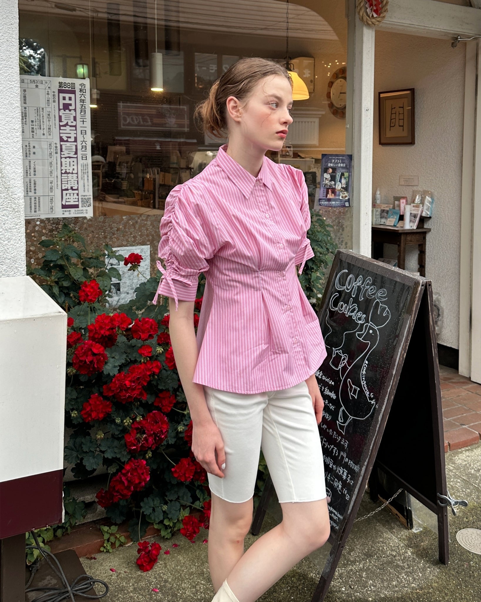 CANDY PUFF STRIPE SHIRT (PINK)