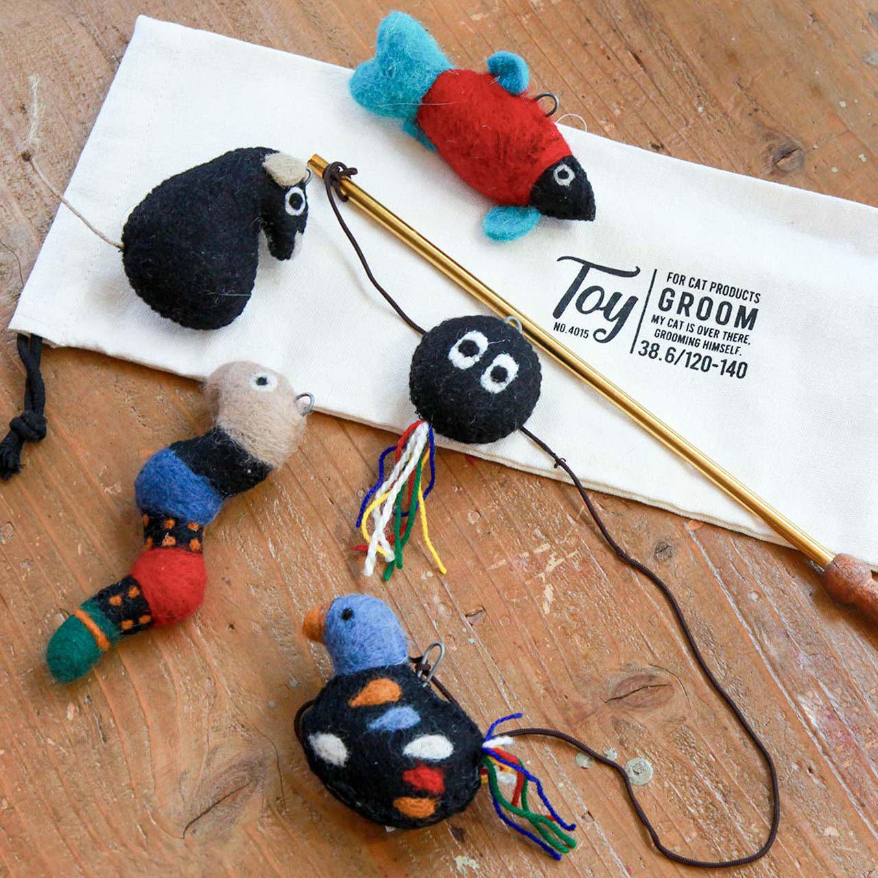 CAT TEASER / おもちゃ ねこじゃらし 釣竿セット- さかな 【972310018