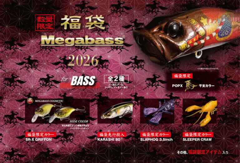 オンラインショップではすでに完売！】メガバスの福袋が2026年もすごい