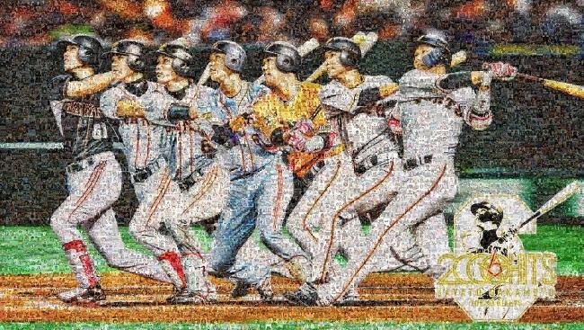 坂本選手通算2000安打達成記念モザイクアート」が完成 | 読売
