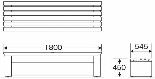 山崎産業株式会社｜ベンチYB-148L-ID1800（背なし）