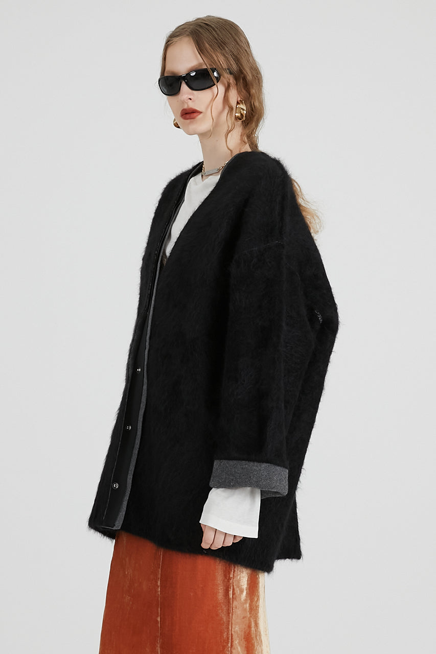 Double-faced Alpaca Knit Cardigan - SALE
