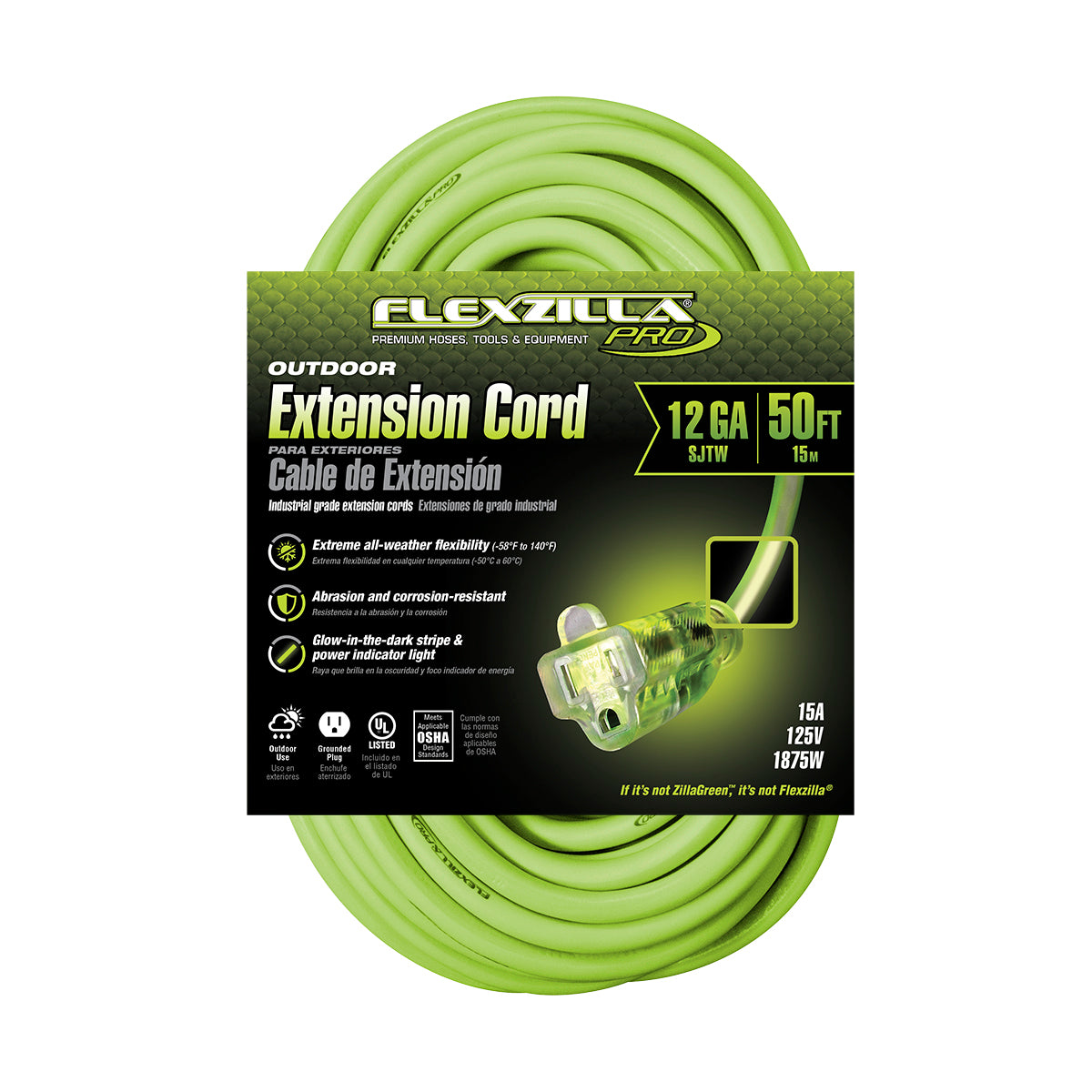 50ft 12/3 SJTW Flexzilla® Pro Outdoor Extension Cord — Prime Wire