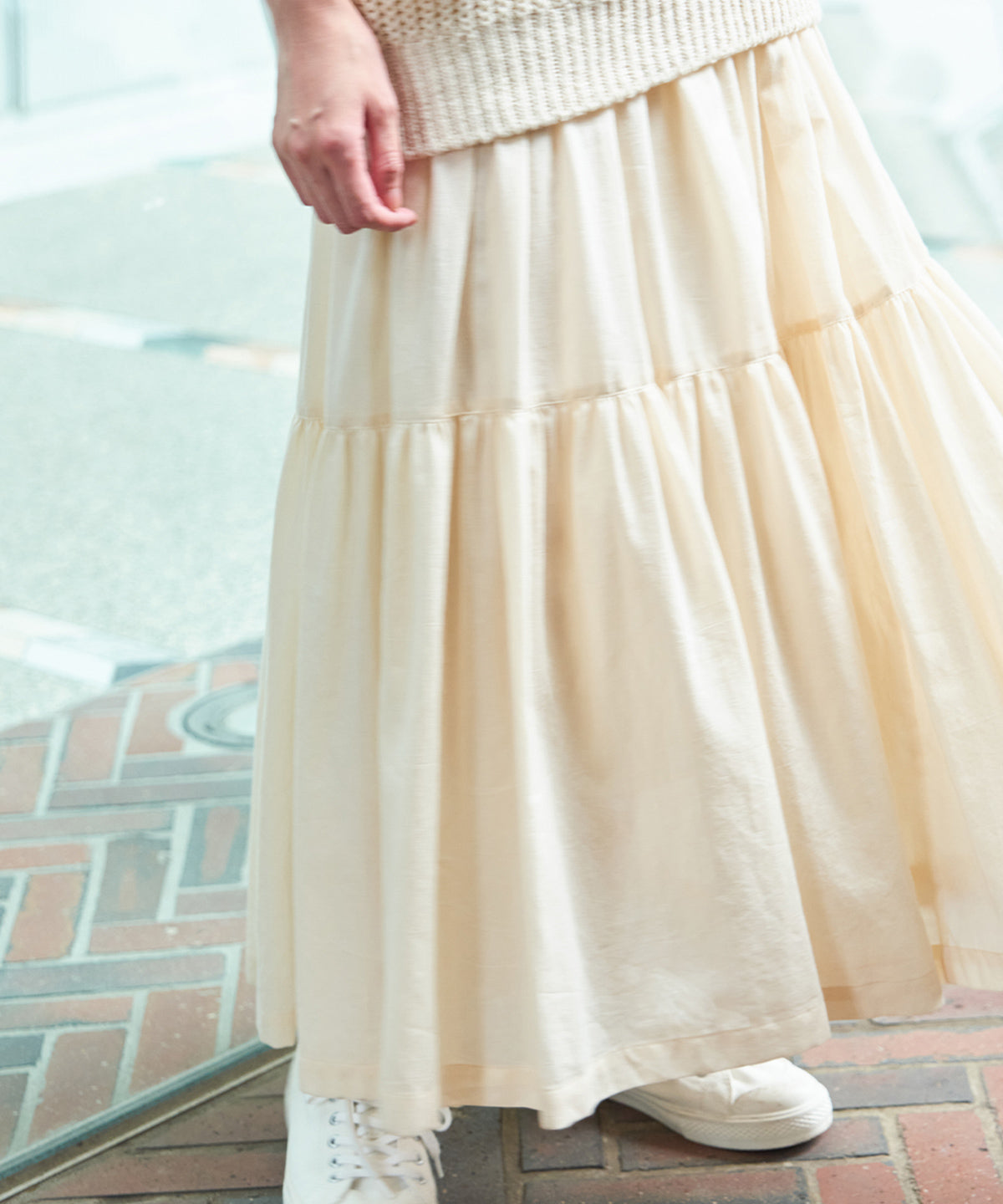 カルゼティアードスカート（ナチュラル） – PRISTINE