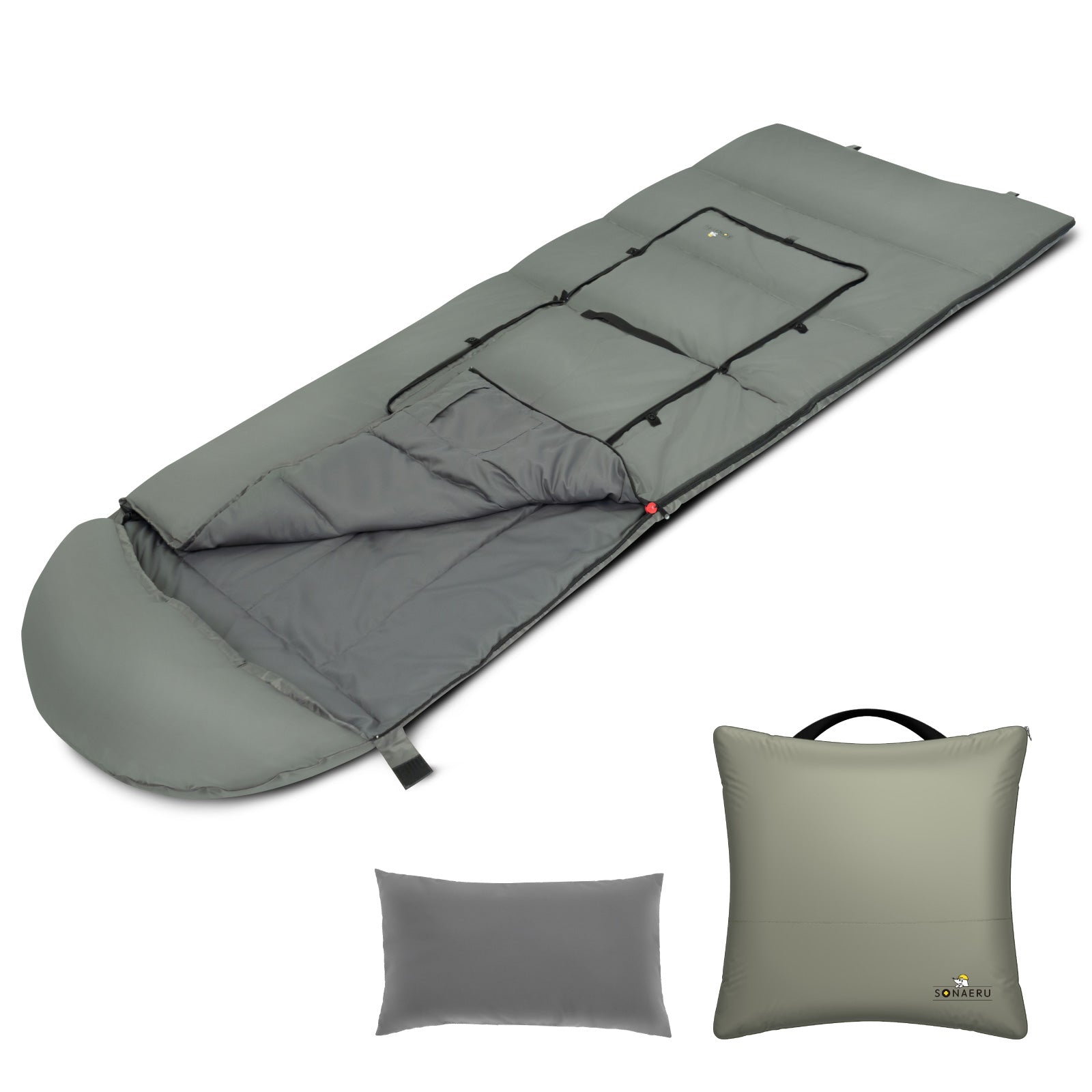 寝袋 クッション 防災｜3WAY 洗える クッション寝袋 SONAERU