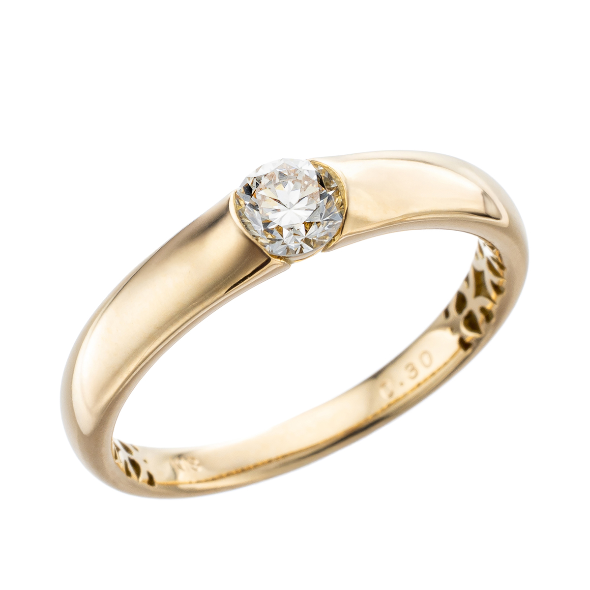 18K ダイヤモンド ハーフベゼルリング 0.3ctUP Eternity_Jewelry