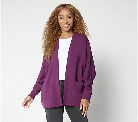 Belle by Kim Gravel ScubaLuxe Le Chic Bat Wing Cardi - QVC.com