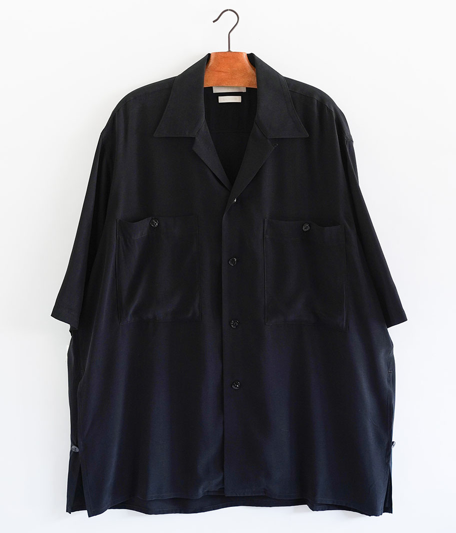 YOKE OPEN COLLAR SHIRT [BLACK] - Fresh Service NECESSARY or
