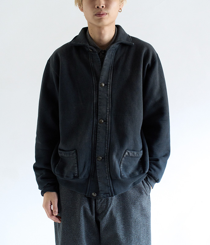 A.PRESSE Vintage Sweat Cardigan [BLACK] - Fresh Service NECESSARY
