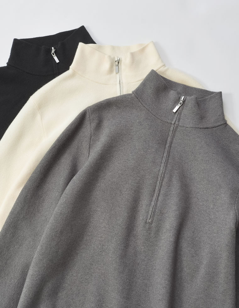 ミラノリブハーフジップニットワンピース - ワンピース通販 | 人気