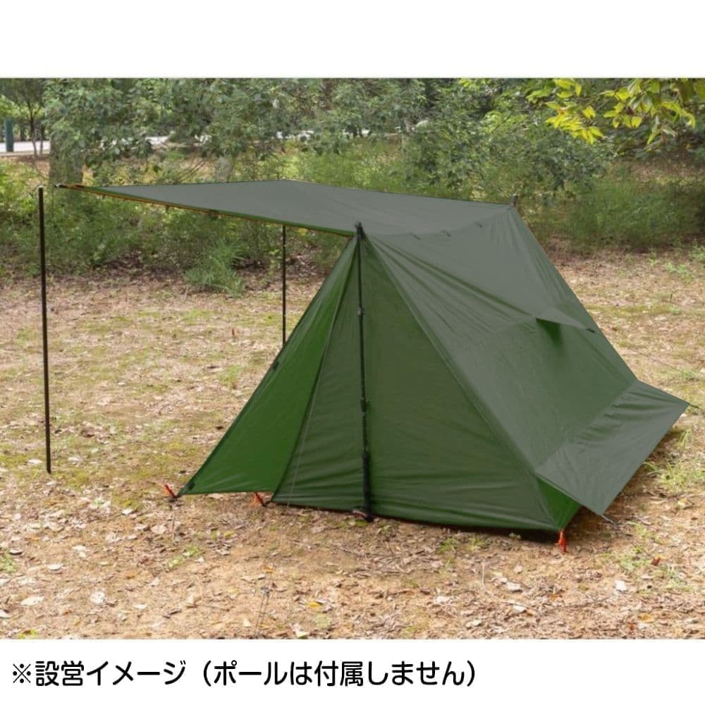 パップテント 軍幕 ポリエステル製 ペグ&固定用ロープ付き