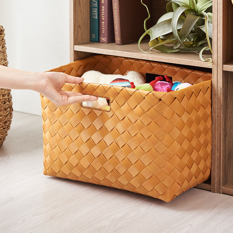 かご バスケット 3個セット 洗える 白樺風 籠 ポリエチレン製 深型