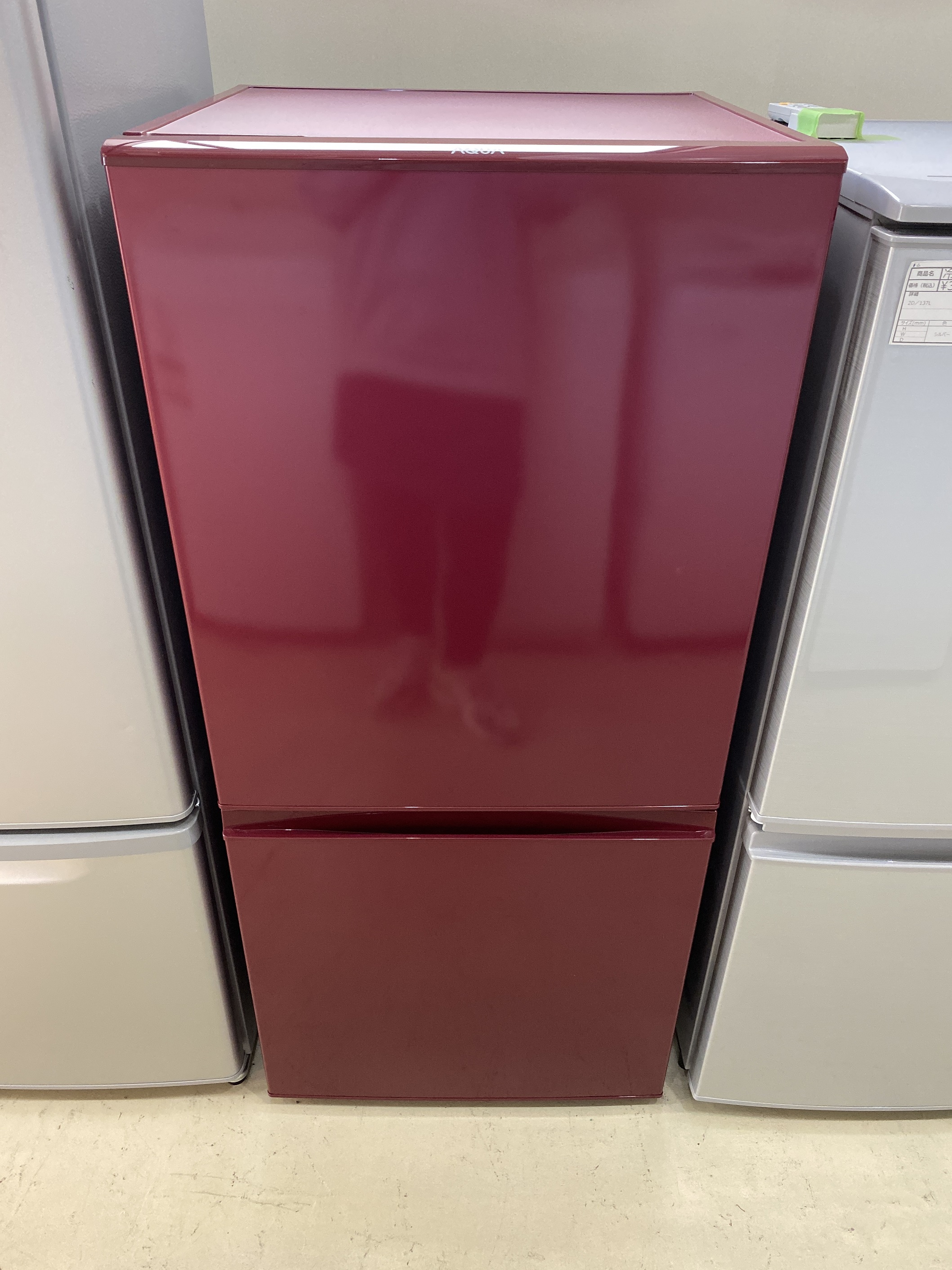 冷蔵庫／AQUA／アクア／AQR-16E(R)／2016年製／2D／157L／ワインレッド