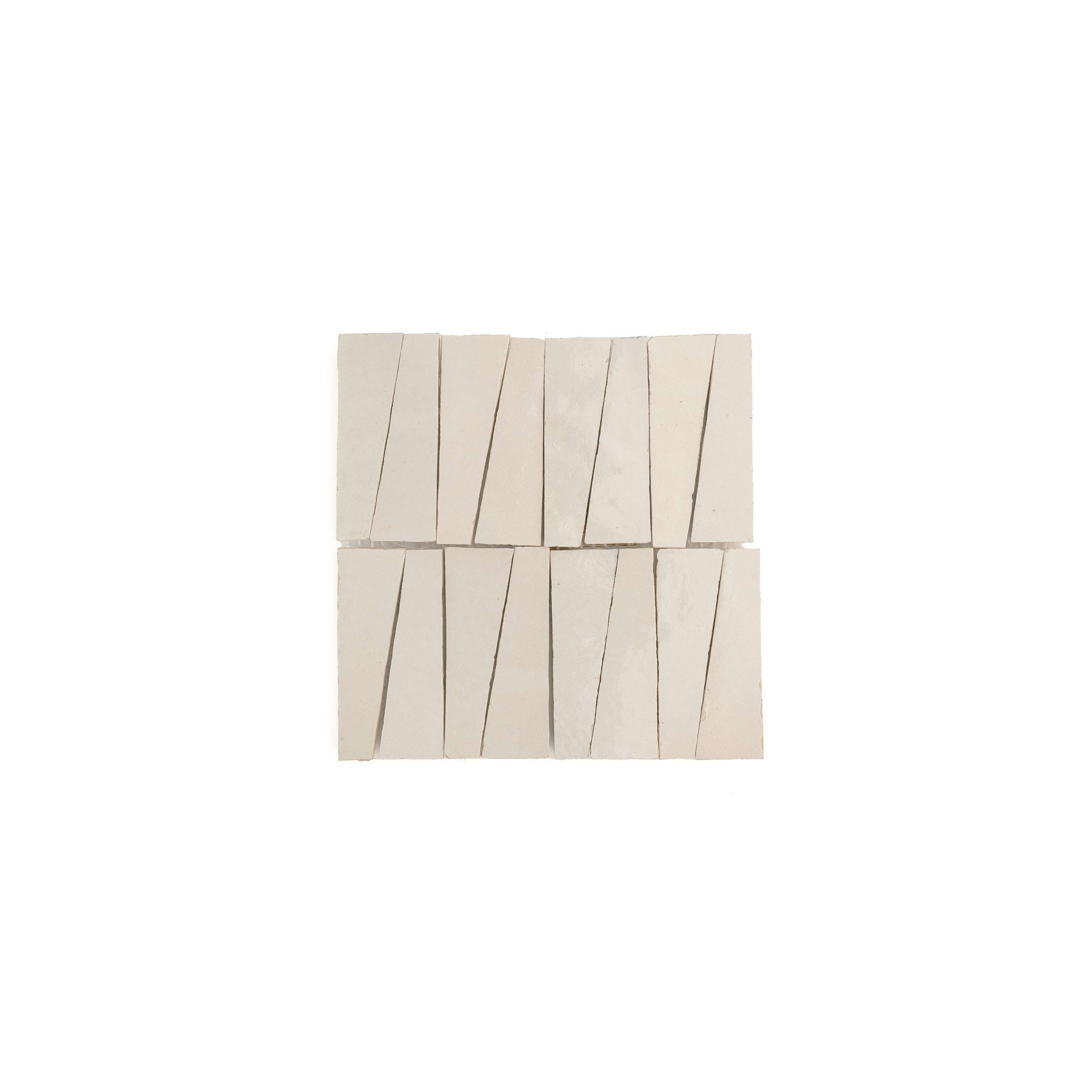 Natural White 1x4 Trapezoid Mosaic Zellige Tile