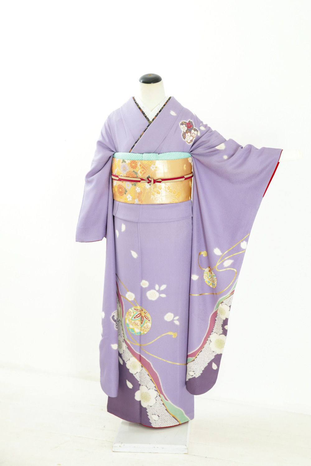 藤色鞠に桜柄振袖 - きもの六花（ricca） | 大阪市北区中崎町 | 和裁