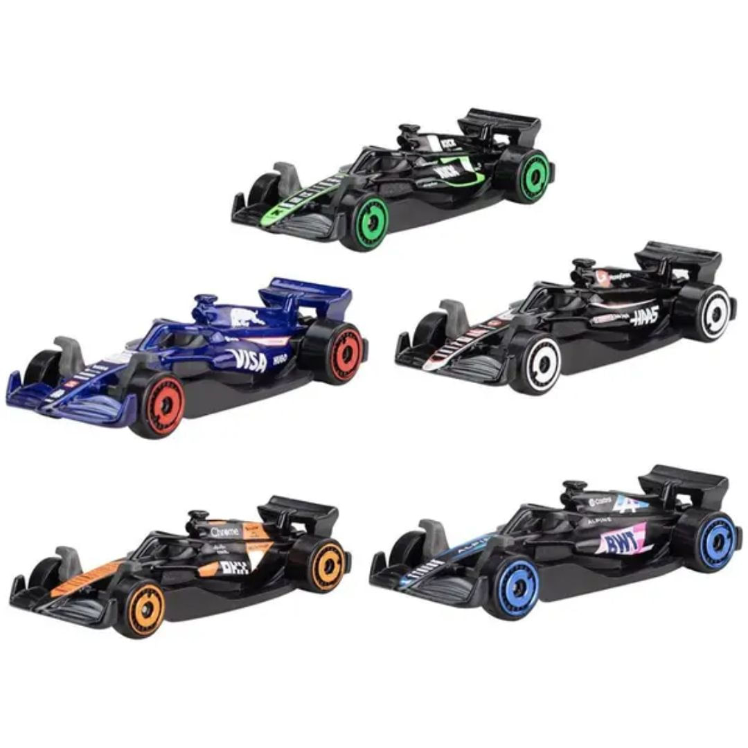 Hot Wheels pack c/5 carrinhos Formula 1 Mattel JGF58 - Ri Happy