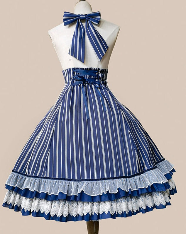 Eternal Emblem ストライプサスペンダースカートとマント – ロリータ
