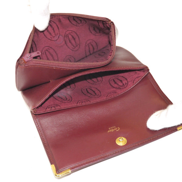 Cartier レザーミニポーチ（ボルドー） – Vintage Shop Rococo