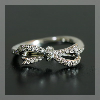 ダイヤモンドリボンリング“フィセル PT900 K18 K10対応 ローズカット