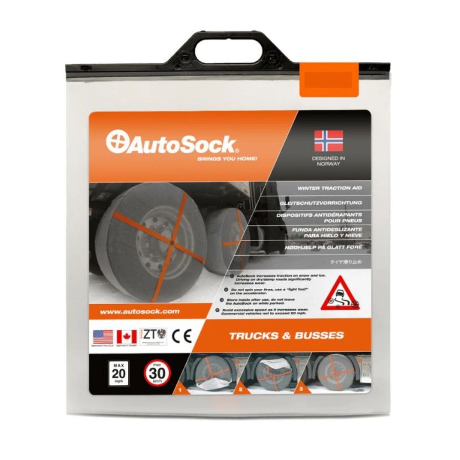 AL84トラック・バス用AutoSockオートソック布製タイヤチェーン(2枚組