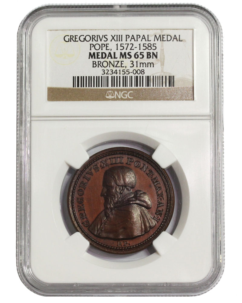 バチカン市国教皇メダル 第226代法王グレゴリウス13世銅像 NGC MS 65