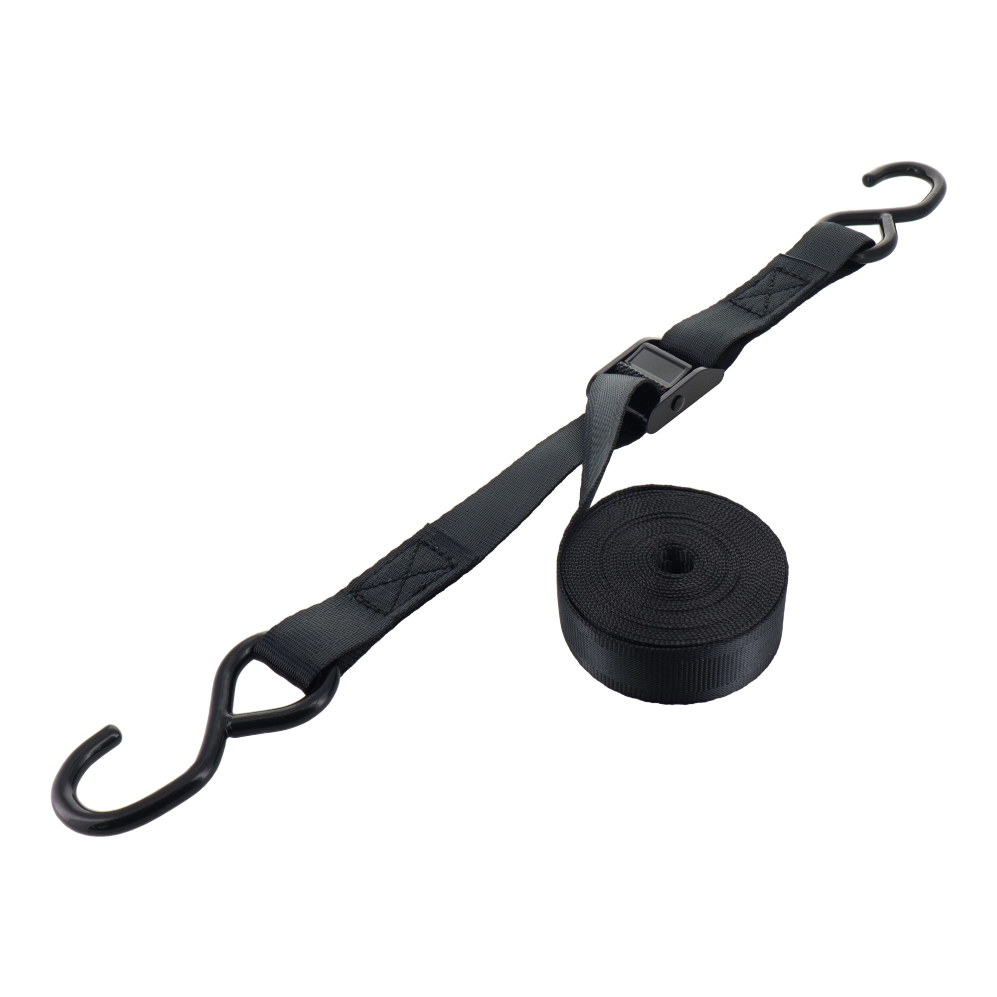 TNB-4S-BK 荷役 荷締機 Sフック付荷締ベルト 4m×25mm ブラック｜株式