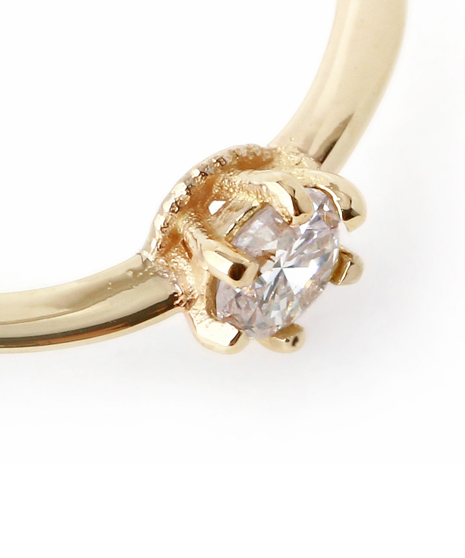 SIENA ROSE】ひねりラインの一粒ダイヤリング[ロゼチナ]｜SANPO ONLINE