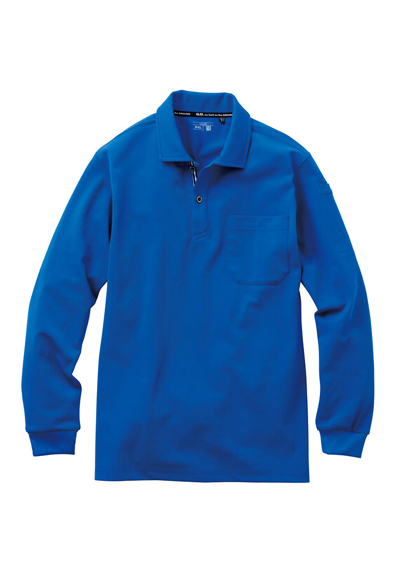 SOWA 7325-50 桑和 吸汗速乾 UVカット 長袖ポロシャツ(胸ポケット付き