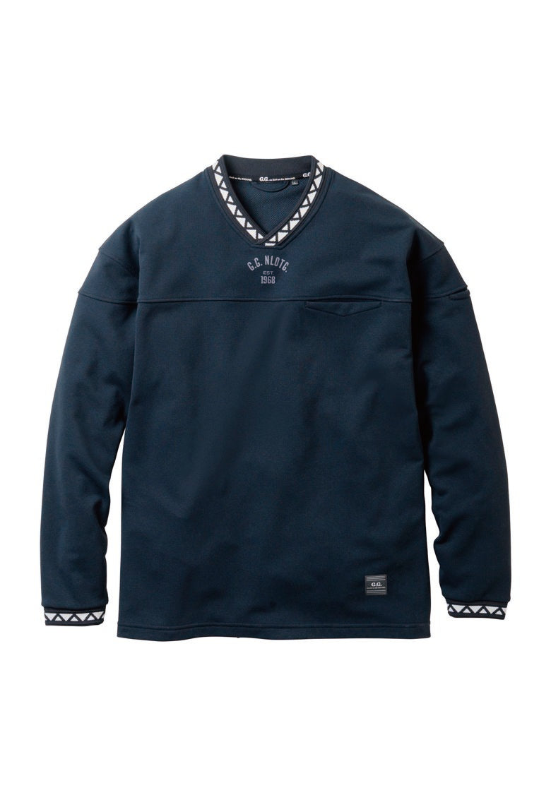 SOWA 8545-55 G.G. ストレッチ 長袖トレーナー (V ネック、胸ポケット