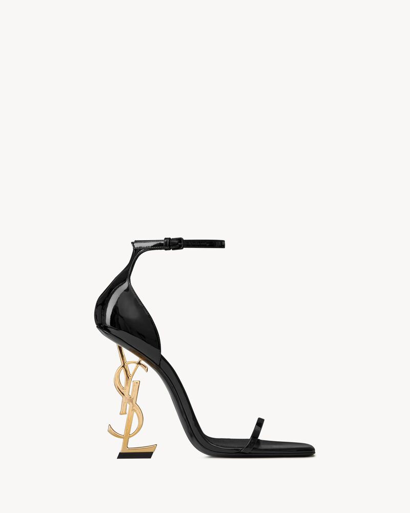 OPYUM Sandals in patent leather in Black | Saint Laurent | YSL EN-US