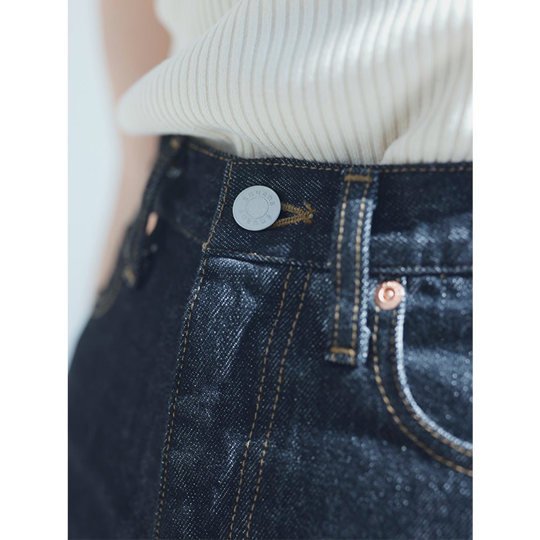 アニュアンス anuans Slim straight denim （BLACK） -靴