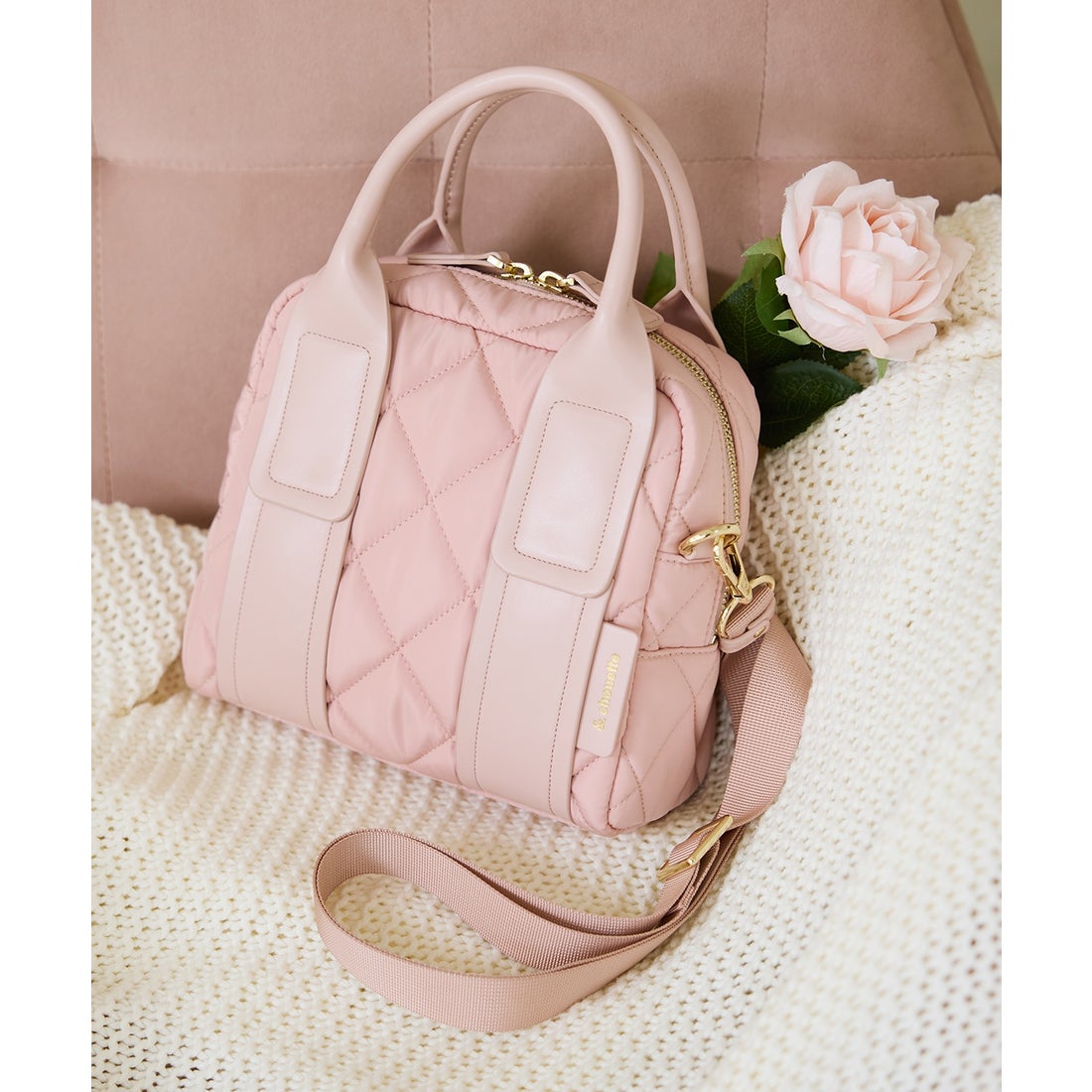 アンドシュエット & chouette ダイヤ型キルティングショルダーバッグ