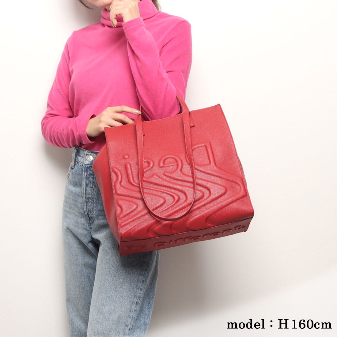 デシグアル Desigual ロゴ 正方形 マキシトートバッグ （グレー