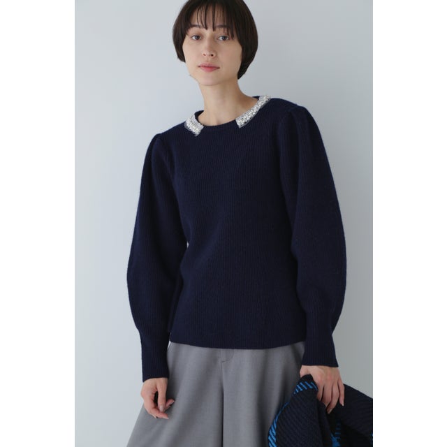 TOCCA ROMANTIC FLUTTER ニットプルオーバー （ネイビー系